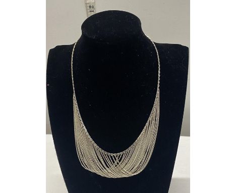 A 925 silver multi chain necklace. 15.54gms 
