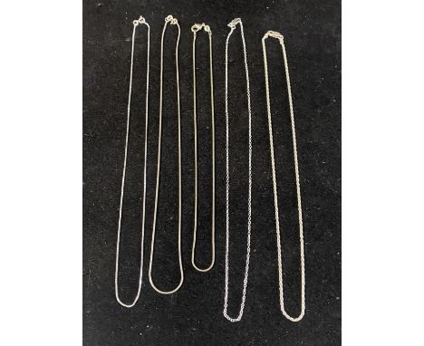 Five 925 silver chains 