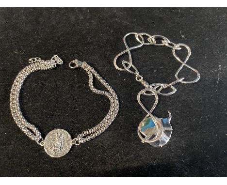 Two 925 silver bracelets 
