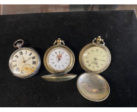 Three pocket watches including a 19th century silver cased and hallmarked pocket watch and two antique Ottoman market pocket 
