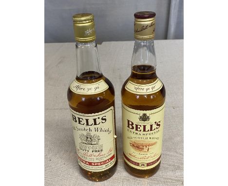 Two bottles of Bells Scotch whiskey 70cl, shipping unavailable 