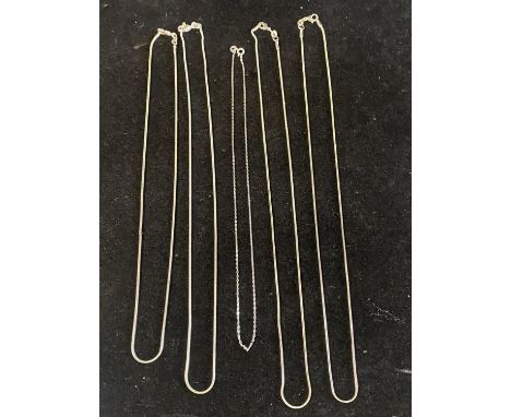 Five 925 silver chains 