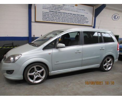Make &amp; Model: Vauxhall Zafira SRI XP 120Date of Reg: KV58 JEJColour: Greencc: 1910MoT: 26-01-2020Fuel Type: DIESELMileage