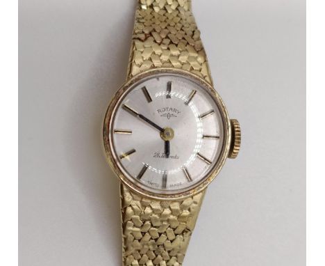 A ladies 9ct gold Rotary wristwatch, and a gold plated ladies watch (2)Gold watch 19.8 g all in 