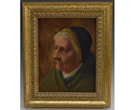 D. W. Haddon (fl. 1884 - 1914)Portrait of a Cornish Fisherwomansigned, oil on board, 22cm x 17cm
