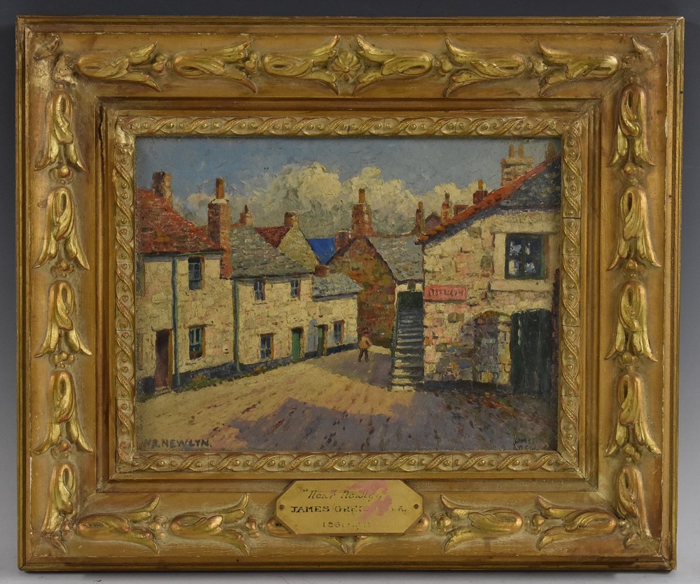 James Greig (1861 - 1941)Near Newlynsigned, titled, oil on panel, 19cm ...