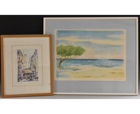 Giuseppe Capineri (1923 - 1994)Polia Seascape M-12signed, pastel, 52cm x 38cm;  Giuseppe Capineri (1923 - 1994), Place Plassy