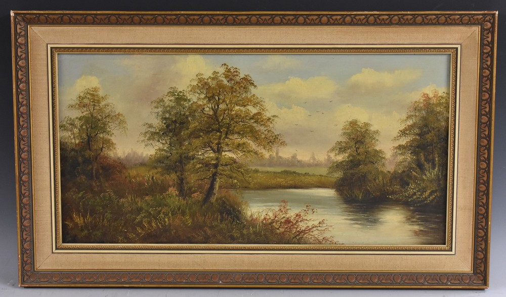 R Hulls (early 20th century)Across the Meadowssigned, oil on canvas ...