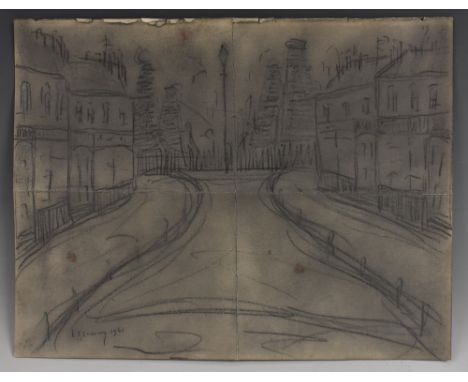 LowryA Northern Street Scenebears signature and date 1961, pencil drawing, 30.5cm x 39.5cm