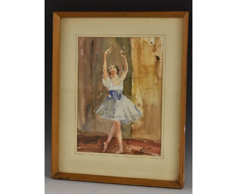 Boyic? (20th century)Portrait of a Ballerinasigned, watercolour, 35cm x 26cm