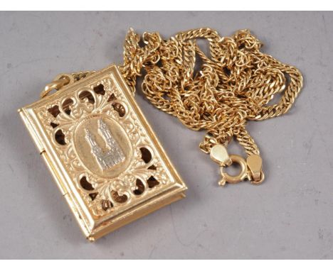 An 18ct gold locket, on chain, 20.9g 