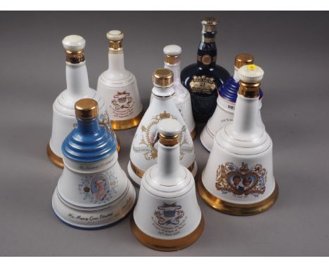 A Chivas Brothers 21-Year Old "The Sapphire Flagon" Royal Salute blended Scotch whisky, in box, a Bells commemorative whisky,