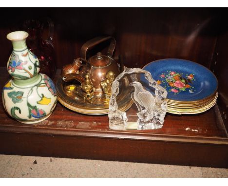 A set of four Spode "Wild Flower" plates, Foxglove, Buttercup, Love in the Mist and Cheddar Pink, 9 1/2" dia, six Crown Staff