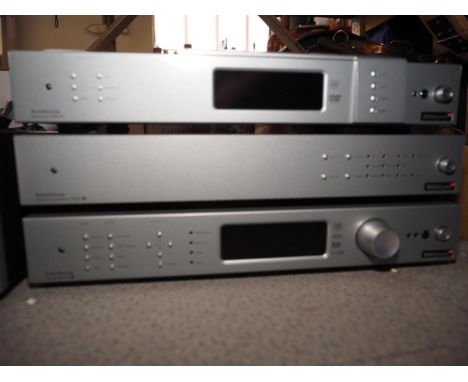 A TAG Mclaren AvantGarde five channel amplifier 100 x 5R, a matching Phono preamplifier PPA20, a DVD player DVD32R and a Thea