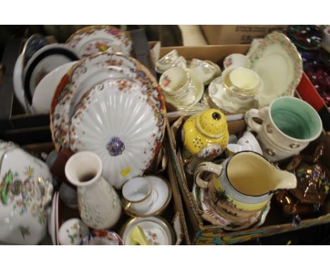 FOUR TRAYS OF ASSORTED CHINA AND CERAMICS TO INCLUDE SPODE 