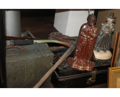 A VINTAGE TOOL BOX TOGETHER WITH CAMPANION SETS, ETC 