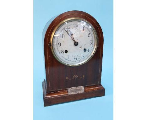 Edwardian mahogany eight day mantel clock