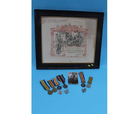 A collection of First World War medals and ephemera to PTE W. Henderson,15520, Durham Light Infantry and PTE G. O. Boon, 9654