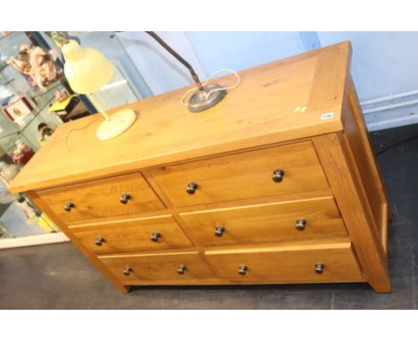 A light oak double chest of drawers, W 140cm