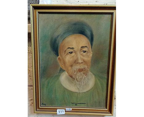 Oil portrait on board of Li Hung Chang, (Viceroy 1823-1901), signed "May"