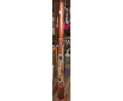 Aborigine didgeridoo with painted decoration featuring a platypus