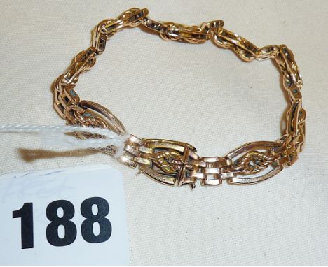 15ct gold gate and rope twist bracelet, approx 22g
