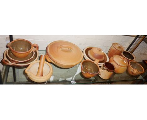 Studio pottery - a collection of assorted thrown domestic stoneware pottery by John Leach of Muchelney Pottery (14 pieces), i