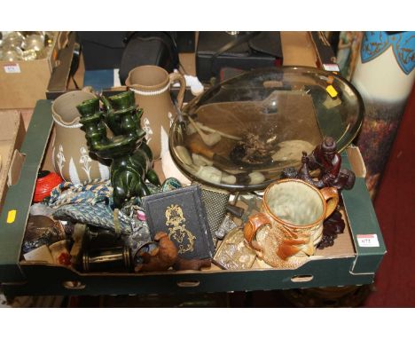 Miscellaneous items to include a Victorian mask loving cup and a Victorian snuff box 