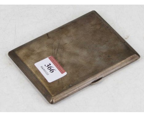 A Walker &amp; Hall engine turned silver pocket cigarette case, 6.1oz, 11cm 