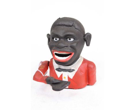 A reproduction mechanical money box, height 15cmThis item is listed on the basis that it is illustrative of a bygone culture 