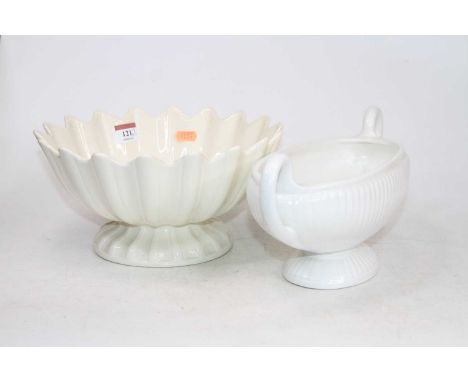 A Royal Stafford creamware bowl, dia. 27cm, and an Arthur Wood twin handled urn, width 37cm (2)