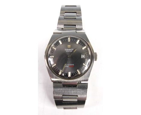 A gent's Tissot PR516 steel cased automatic wristwatch, having a signed silvered dial with baton markers and date aperture, o