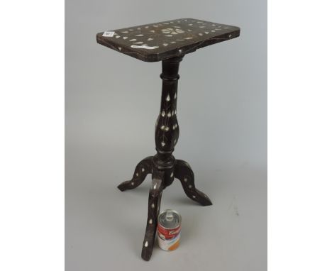 Antique tripod table inlaid with mother-of-pearl 