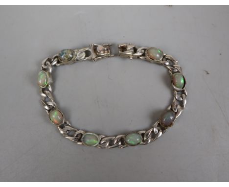 Ethiopian wello opal silver bracelet 