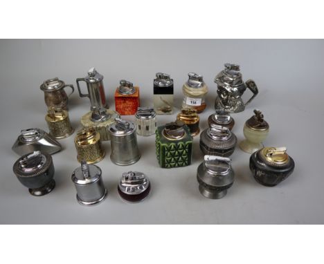 Collection of vintage table lighters to include Colibri, Rolstar etc 