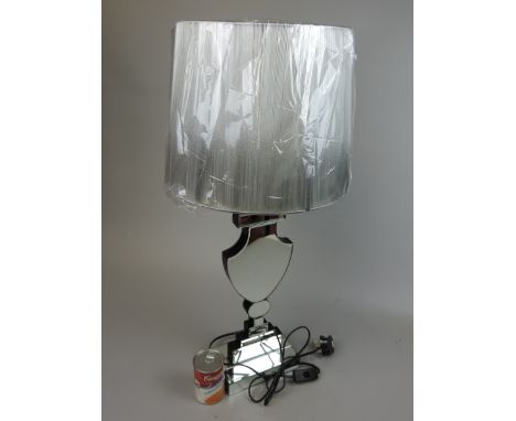 Mirrored table lamp with shade as new 