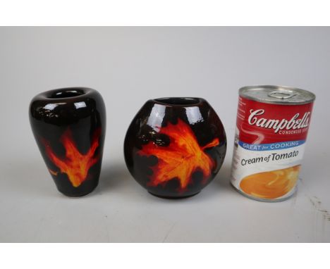 2 small Poole pottery vases 