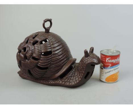 Vintage cast iron snail shaped lantern 