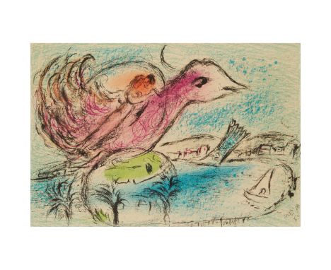 § MARC CHAGALL (RUSSIAN/FRENCH 1887-1985) LA BAIE - 1962 Colour lithograph, ed. 3000, published by Mourlet(37cm x 54.5cm (14.