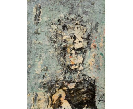 § JOHN KINGERLEE (IRISH B.1936) PORTRAIT STUDY Oil on card(17cm x 12cm (6.75in x 4.8in))
