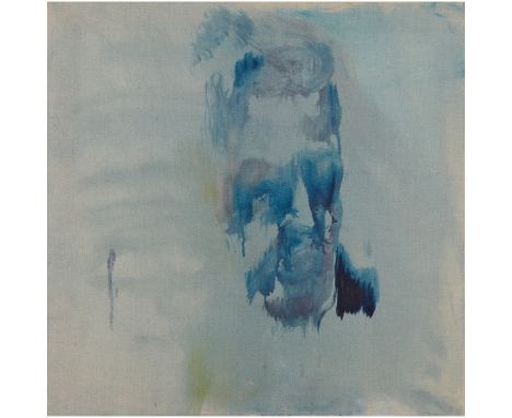 § WILLIAM FOYLE (BRITISH b.1993-) PORTRAIT (BLUES) Signed and dated '10 verso, oil on canvas(60cm x 60cm (23.5in x 23.5in))