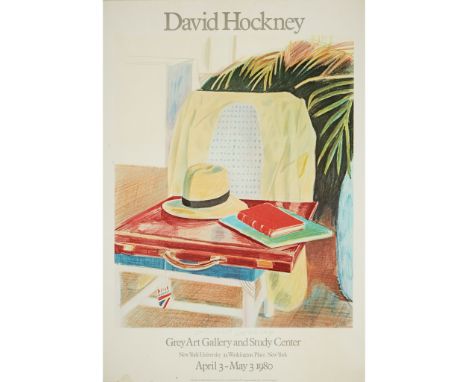 § DAVID HOCKNEY O.M., C.H., R.A. (BRITISH B.1937) DAVID HOCKNEY (GREY ART GALLERY) - 1980 Off-set lithograph, signed(95cm x 6