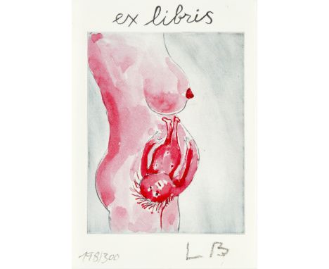 § LOUISE BOURGEOIS (FRENCH/AMERICAN 1911-2010) EX-LIBRIS Lithograph with embossing, 198/300, 2005, signed with initials and n