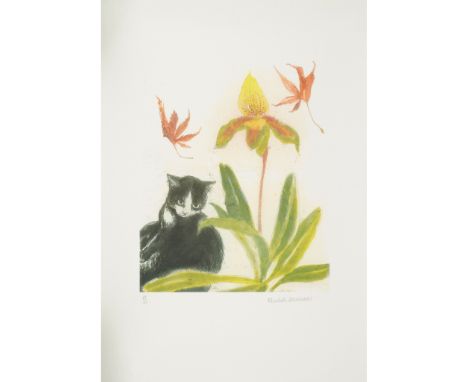 § ELIZABETH BLACKADDER O.B.E., R.A., R.S.A., R.S.W., R.G.I., D.Litt (SCOTTISH B.1931) CAT AND Colour lithograph, 48/100, sign