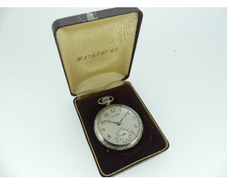 An American silver-cased Waterbury open-face Pocket Watch, with corresponding presentation case. 