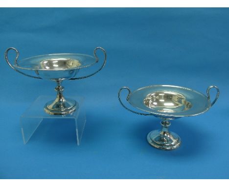 A pair of George V silver Tazza, by William Hutton &amp; Sons Ltd., hallmarked Sheffield, 1916, of circular form with circula
