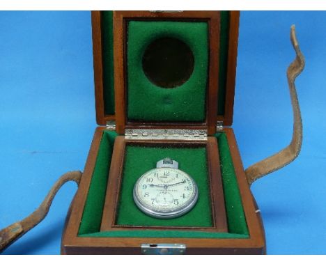 A Hamilton U.S. Navy Model 22 metal cased chronometer Deck Watch, the 2¼in (5.7cm) white dial signed Hamilton Lancaster, PA.,