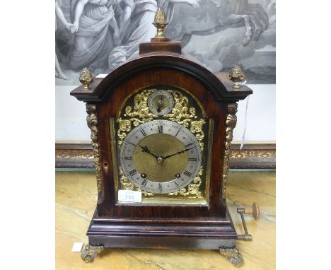 A late-19th century faux rosewood cased Winterhalder &amp; Hofmeier 8-day Bracket Clock, of arched form, the gilt brass dial 