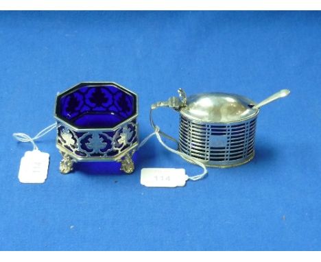 A Victorian silver Open Salt, by Henry Wilkinson &amp; Co., hallmarked Sheffield, 1865, of hexagonal form, the gallery pierce