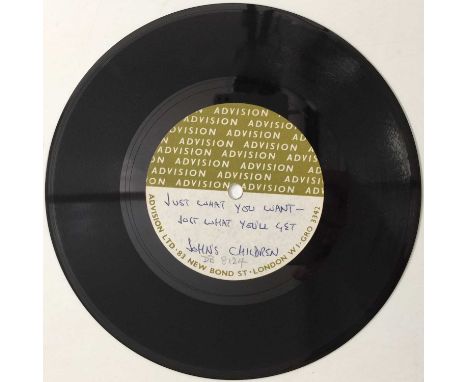 JOHN'S CHILDREN - JUST WHAT YOU WANT - JUST WHAT YOU'LL GET 7" (ORIGINAL UK ADVISION ACETATE). Remarkable to uncover original